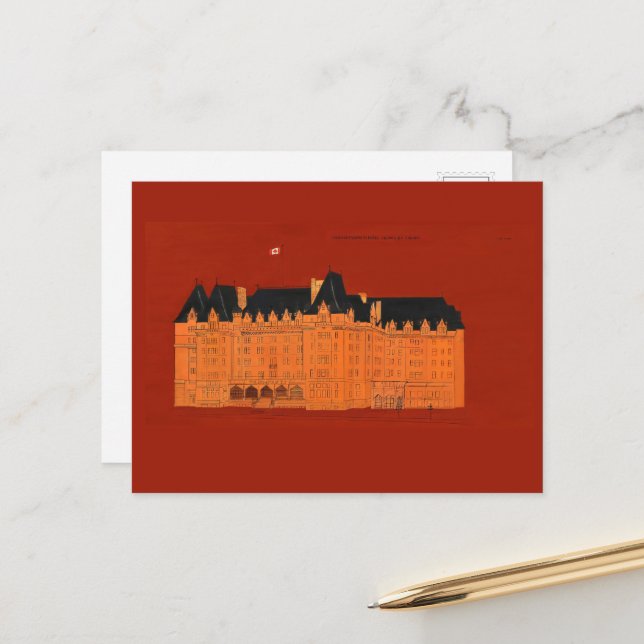 Postal Fairmont Empress Hotel Victoria BC Canada Postcard (Anverso/Reverso In Situ)