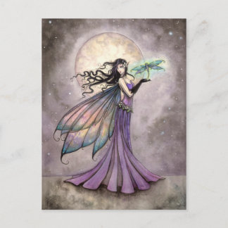 Postal Fairy and Dragonfly Mystical Fantasy Art