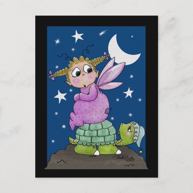 Postal Fairy Baby despierta al Sr. Turtle (Anverso)