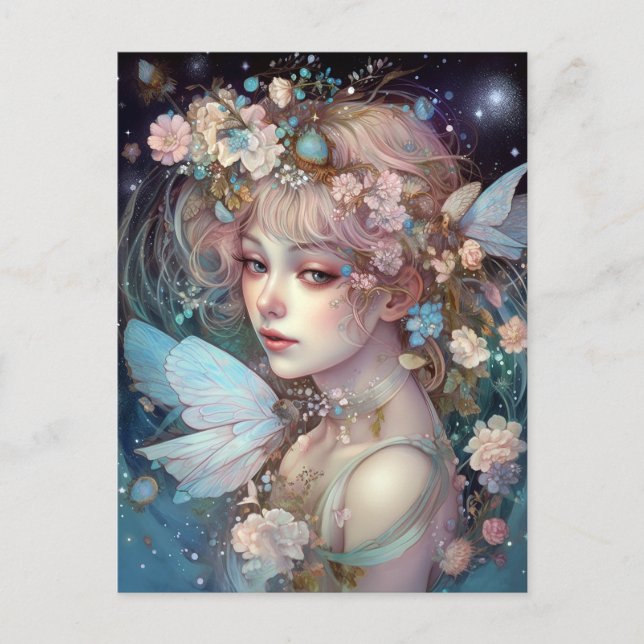 Postal Fairy Chica Fantasy Art (Anverso)