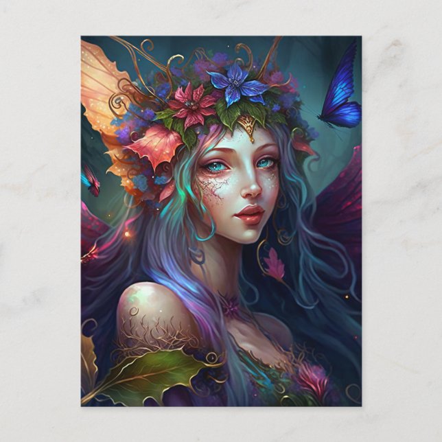 Postal Fairy Chica Fantasy Art Postcard (Anverso)