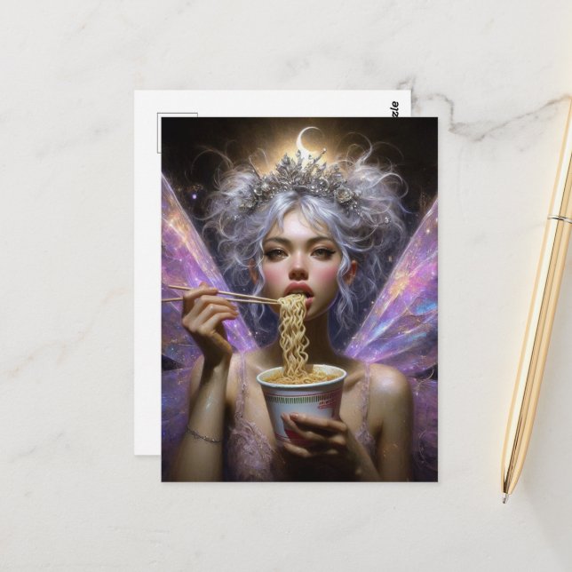 Postal Fairy Eating Ramen (Anverso/Reverso In Situ)