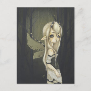 Postal Fairy Fairy art postcard green