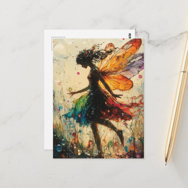 Postal Fairy Fantasy with Bubbles (Anverso/Reverso In Situ)