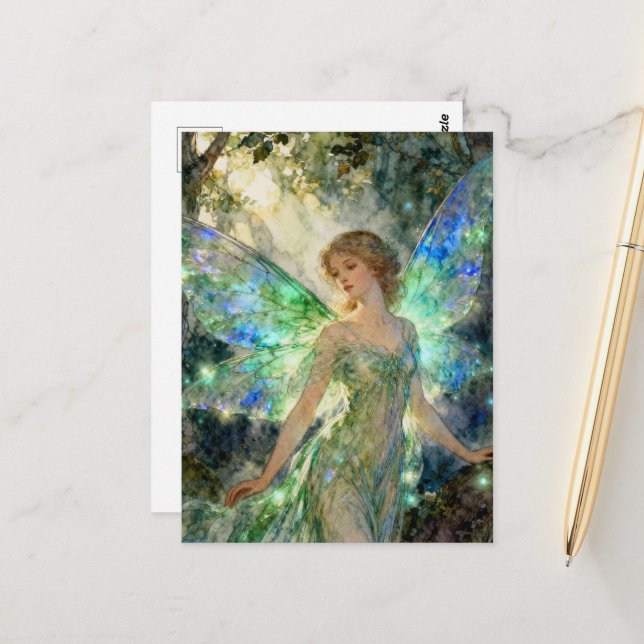 Postal Fairy in a Green Dress (Anverso/Reverso In Situ)