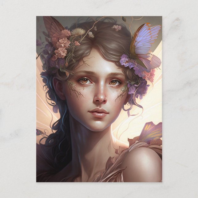 Postal Fairy Lady Fantasy Art (Anverso)