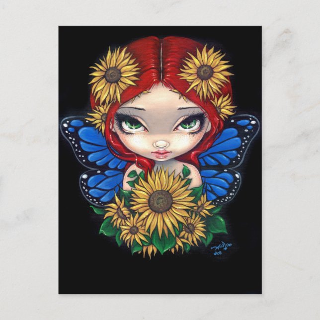 Postal "Fairy Sunflower" (Anverso)