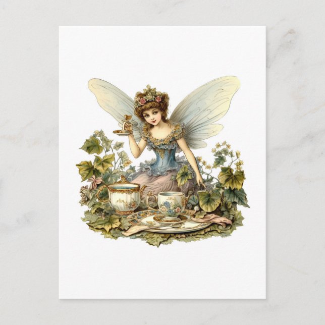 Postal Fairy Tea Party Vintage (Anverso)