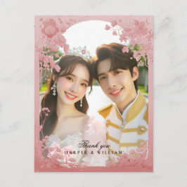 Postal Fairytale gracias boda de fotos Postcard