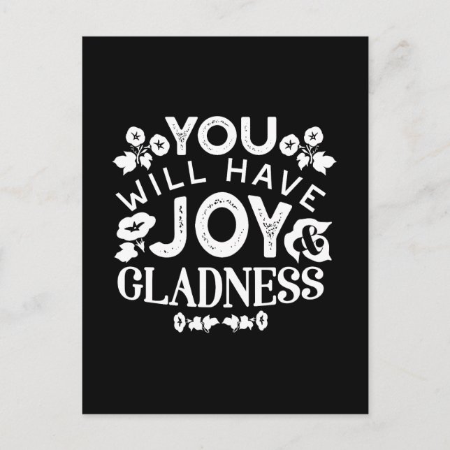 Postal Faith and Happiness – Joy and Gladness Quotes (Anverso)