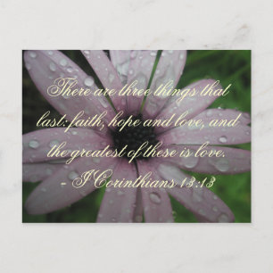 Postal Faith Hope and Love Bible Vercard Postcard