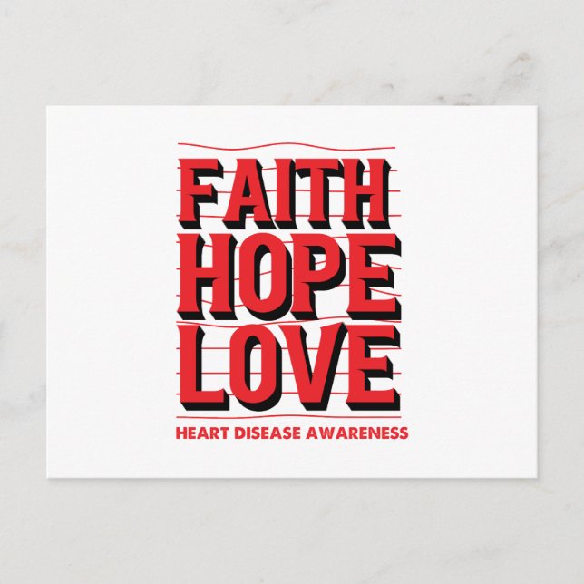 Postal Faith Hope Love Heart Disease Awareness (Anverso)