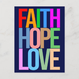Postal Faith Hope Love Positive colorido