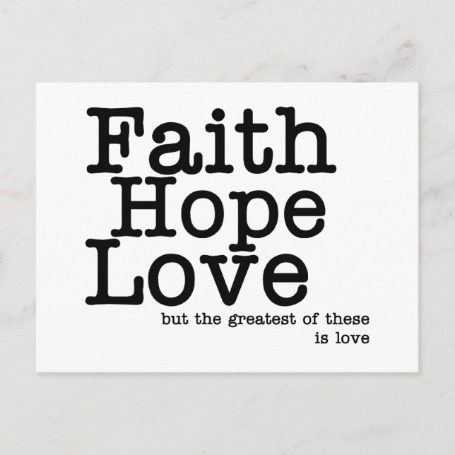 Postal Faith Hope Love Postcard (Anverso)