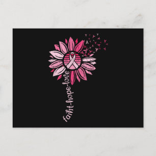 Postal Faith Hope Love Sunflower Conciencia sobre el cánc