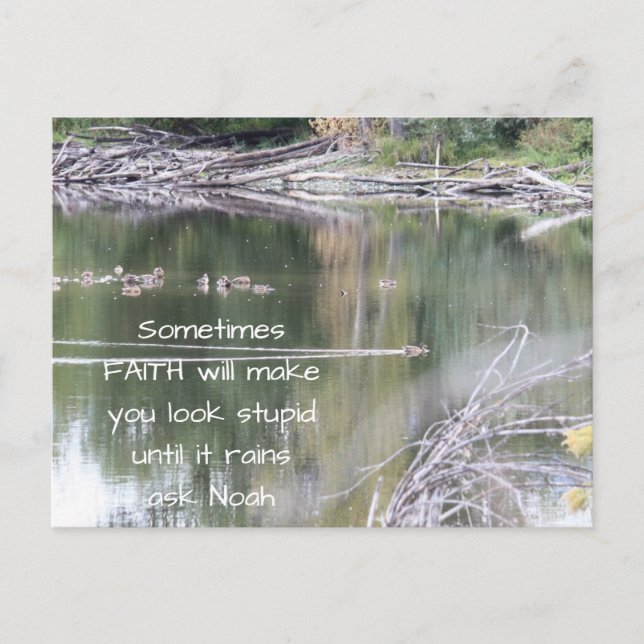 Postal Faith Humor Inspirador Cita Biblia Christian M (Anverso)