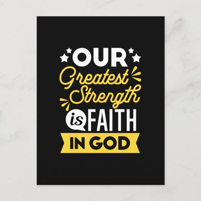 Postal Faith in God – Our Greatest Strength Quote (Anverso)