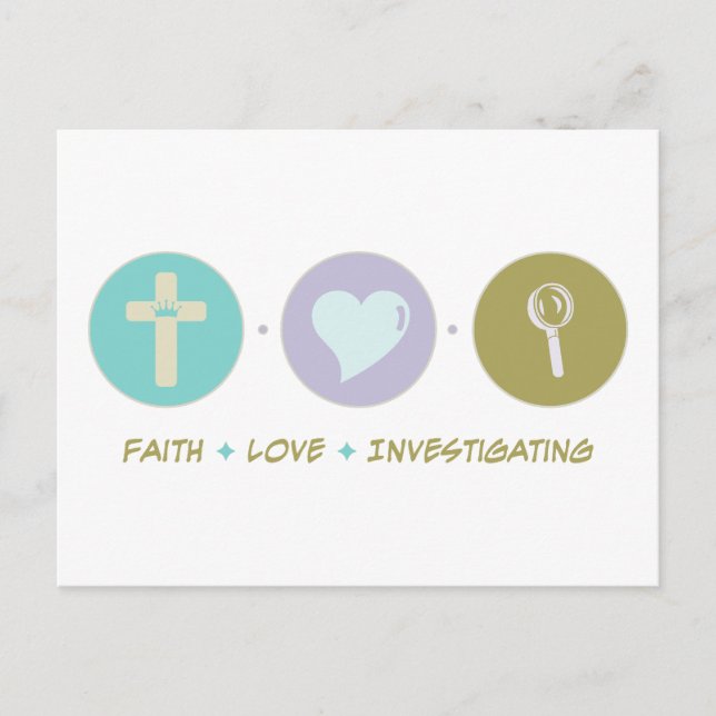 Postal Faith Love Investigando (Anverso)