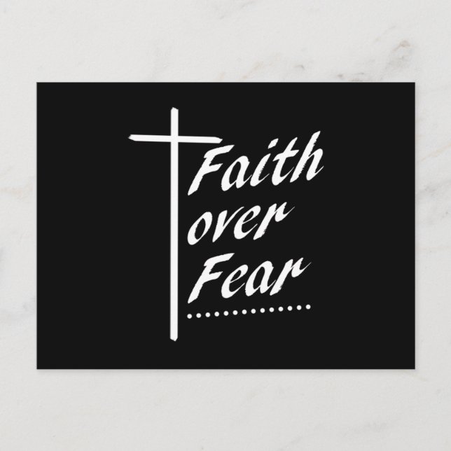 Postal Faith Over Fear Cross Jesus Christ Christianity Gi (Anverso)