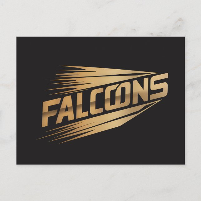 Postal Falcons Golden Speed Typography Design (Anverso)