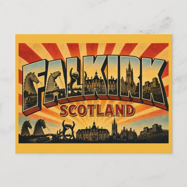Postal Falkirk Escocia Los Kelpies (Anverso)