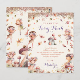 Postal Fall Fairy Chica Birday (Cumpleaños) Gracias por e