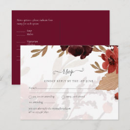 Postal Fall Floral Boda Suite Terracotta Borgoña Rojo