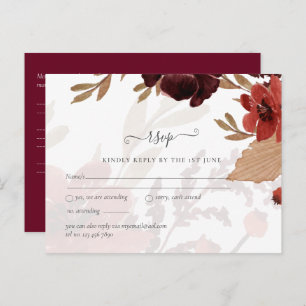 Postal Fall Floral Boda Suite Terracotta Borgoña Rojo