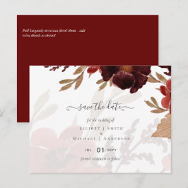 Postal Fall Floral Boda Suite Terracotta Borgoña Rojo