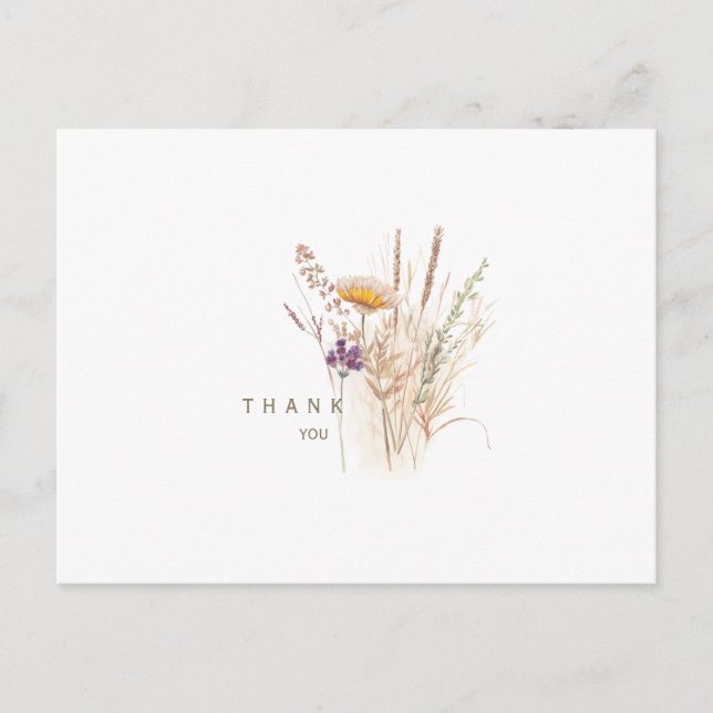 Postal Fall Floral Funeral Simple Gracias (Anverso)