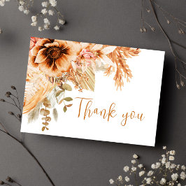 Postal Fall Floral Rustic Boda Gracias
