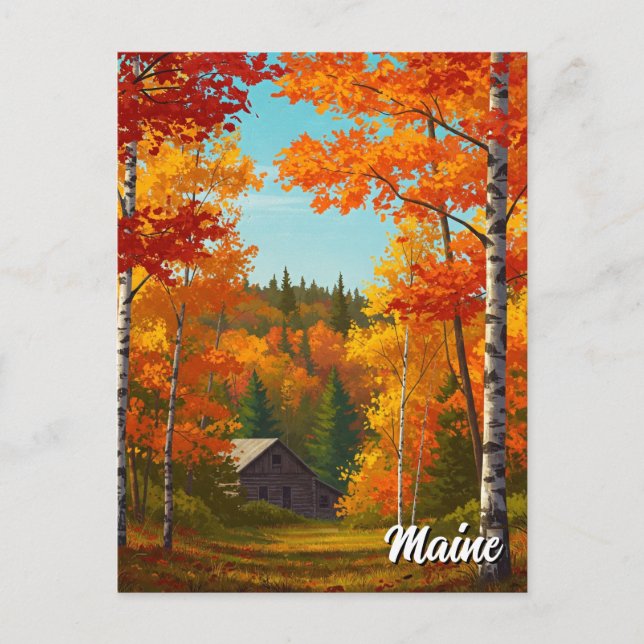 Postal Fall Foilage Maine Travel (Anverso)