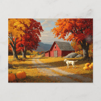 Postal Fall Nature Scene Autumn Fall Leaves Landscape