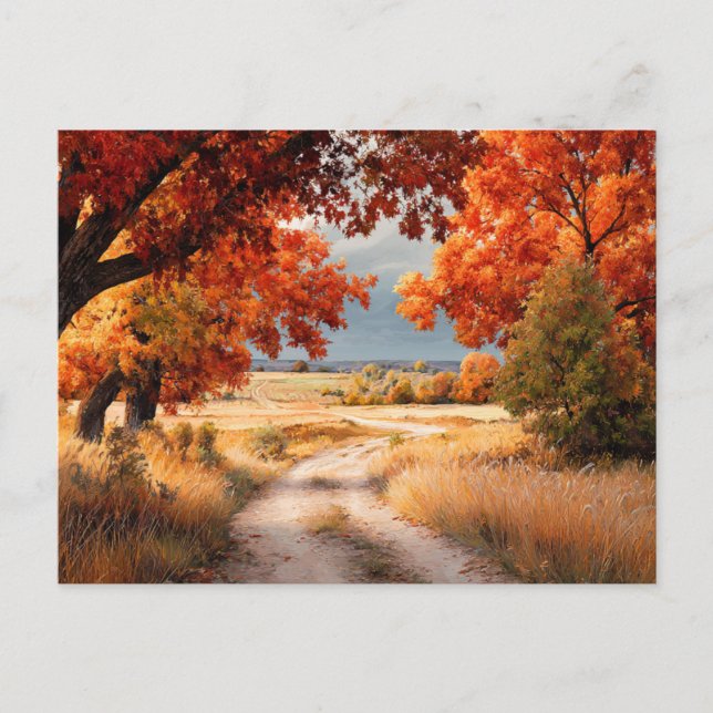 Postal Fall Nature Scene AutumnFall Leaves Landscape (Anverso)