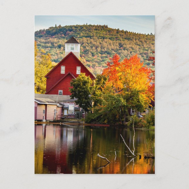 Postal Fall Picture Grist Mill Ashland New Hampshire (Anverso)