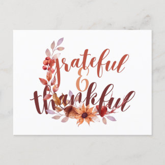 Postal Fall Thank you Postcard