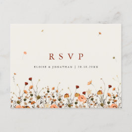 Postal Fall Wildflower Garden Boda Floral Boho RSVP