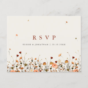 Postal Fall Wildflower Garden Boda Floral Boho RSVP