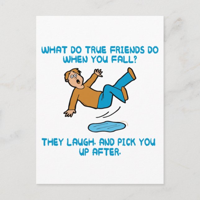 Postal Falleciendo y verdaderos amigos (Anverso)