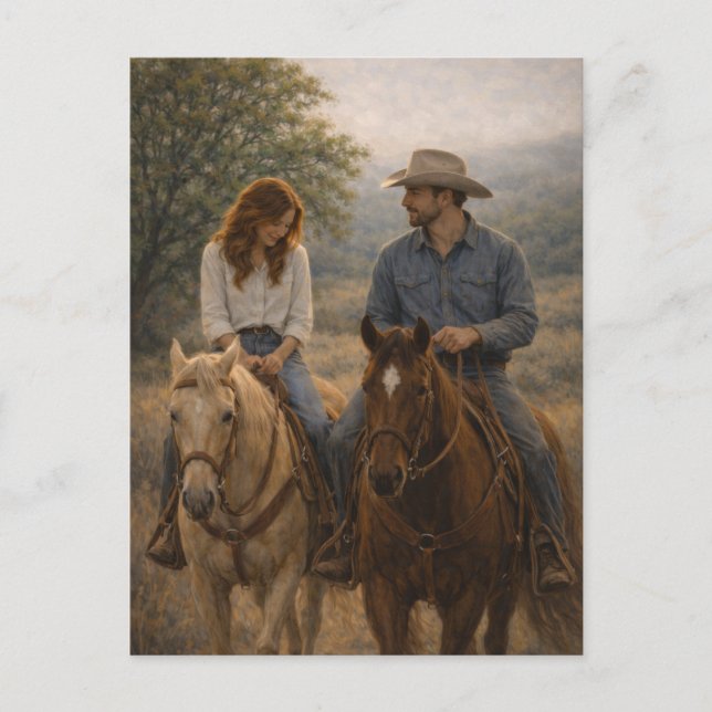 Postal Falling in Stride | Western Horse Art | Postcard (Anverso)