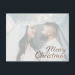 Postal Falso Purpurina de oro de navidad<br><div class="desc">Envíe a sus Navidades saludos con estilo con esta tarjeta postal de fotos de Navidades purpurinas de oro falso. Tu foto hace que la tarjeta sea más alegre. Para más opciones de color sobre "Feliz Navidad",  visita nuestra colección de Navidades parte 2 o estacionaria.</div>