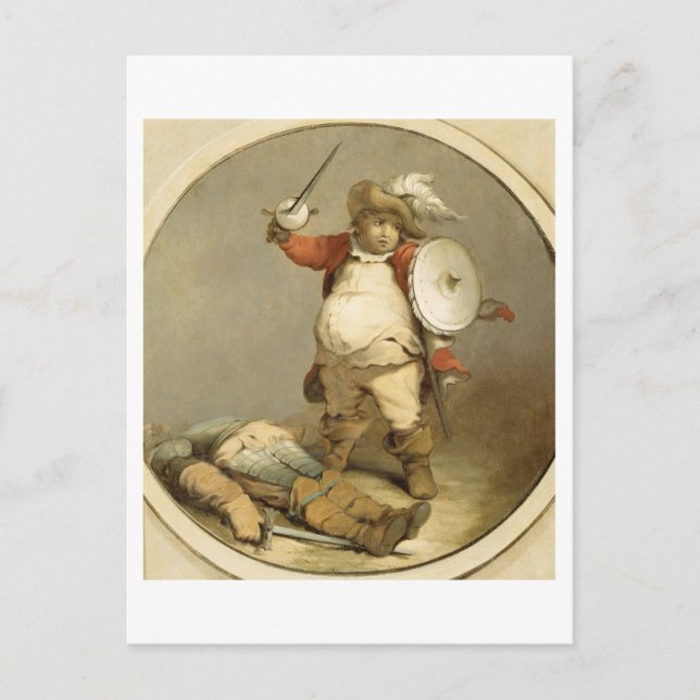 Postal Falstaff con el cuerpo de Hotspur, c.1786 (aceite  (Anverso)
