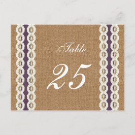 Postal FalUX burlap y lace morada country