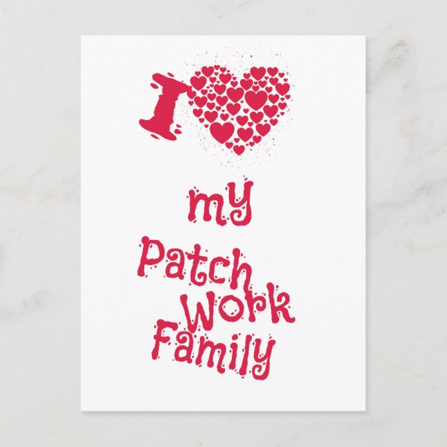 Postal Familia - Amo A Mi Familia Parchwork (Anverso)