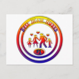 Postal Familia Arcoiris Best Mom Award