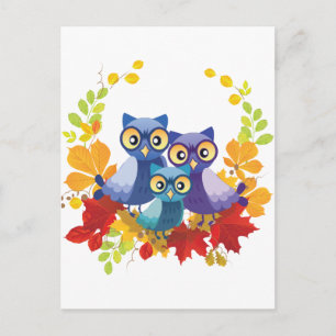 Postal Familia Autumn Owl
