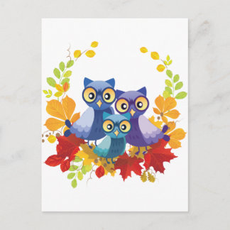 Postal Familia Autumn Owl