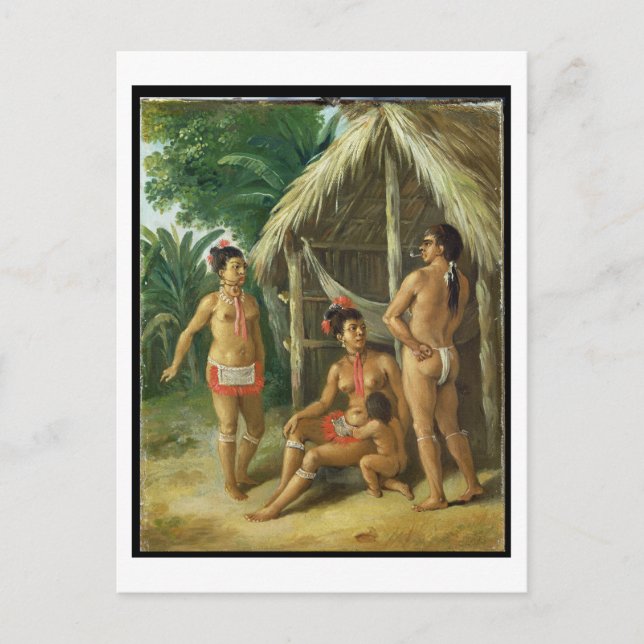 Postal Familia caribe de las Islas de Oleario en el exter (Anverso)