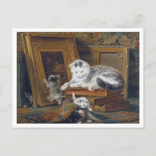 Postal Familia Cat, Henriette Ronner-Knip (Anverso)