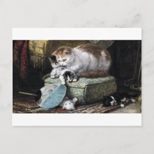 Postal Familia Cat, Henriette Ronner-Knip